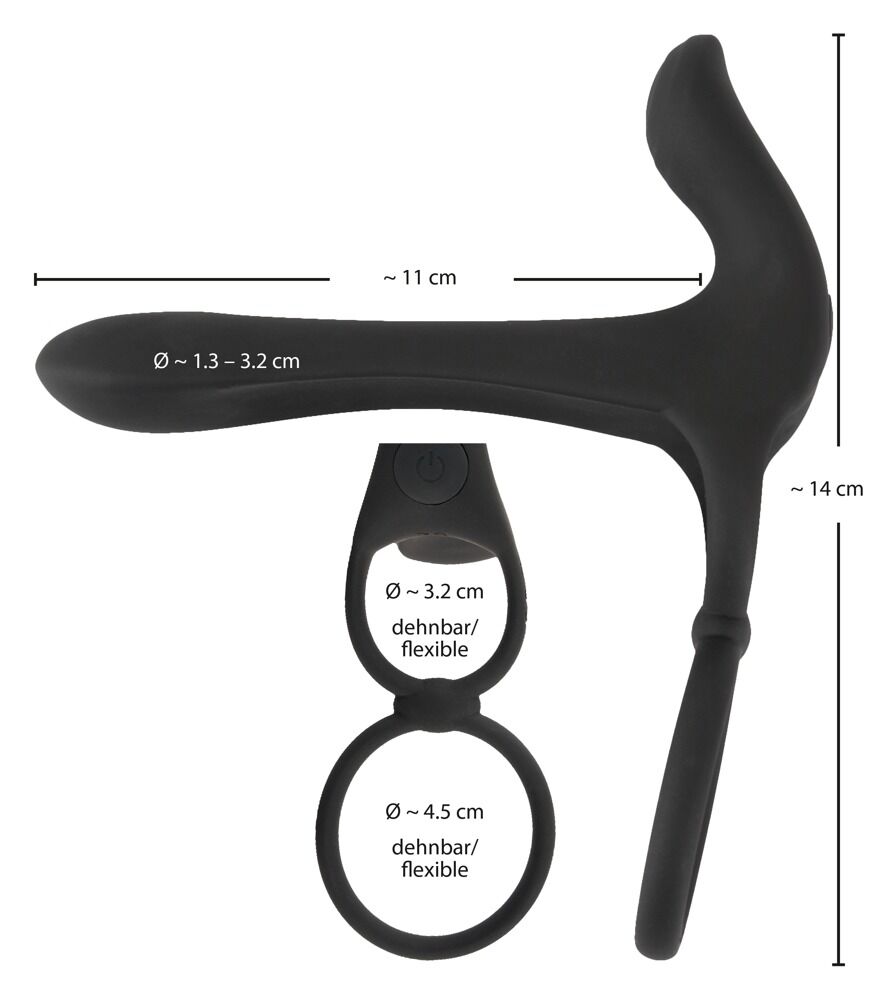 Paarvibrator „Couple's Vibrator“ mit Penis-/Hodenring und Klitorisstimulator
